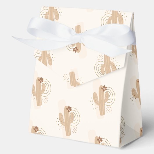 Gemotoriseerde minimalistische Boho Desert Cactus Bedankdoosjes (Voorkant)