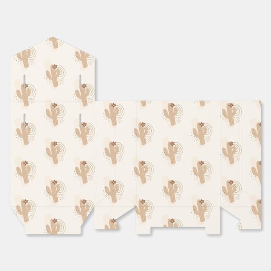 Gemotoriseerde minimalistische Boho Desert Cactus  Bedankdoosjes (Ongevouwen)