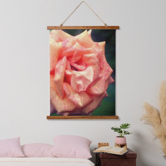 Gemotteld Roos Petals Peach Hangend Wandkleed (Slaapkamer)