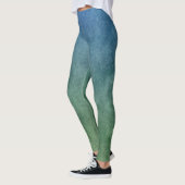 Gemottled Blauw naar Groene Gradiënt Leggings (Links)