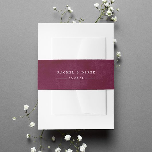 Gemottled Cabernet Personalized Weddenschap Uitnodigingen Wikkel