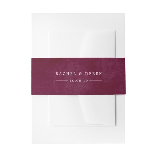 Gemottled Cabernet Personalized Weddenschap Uitnodigingen Wikkel (Voorkant Voorbeeld)