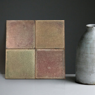 Gemottled gemarmerde aardtoonset van 4 wanddecor-k tegeltje