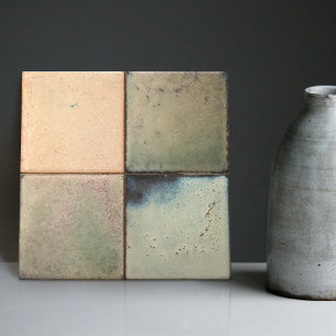 Gemottled gemarmerde aardtoonset van 4 wanddecor-k tegeltje