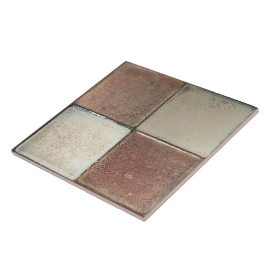 Gemottled gemarmerde aardtoonset van 4 wanddecor tegeltje (Zijkant)