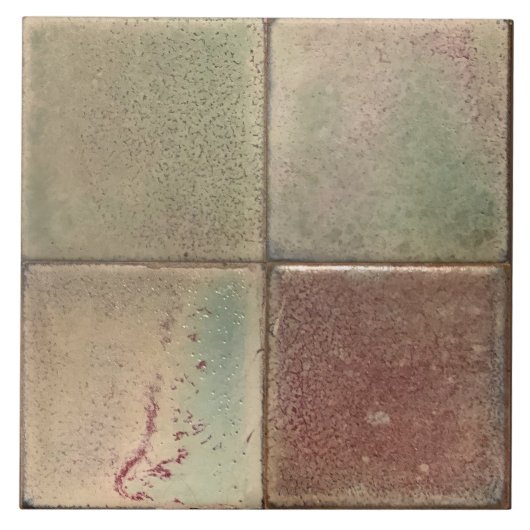 Gemottled gemarmerde aardtoonset van 4 wanddecor tegeltje (Voorkant)