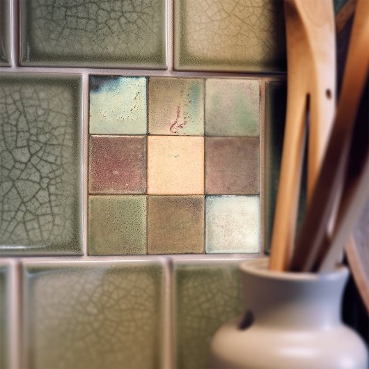 Gemottled gemarmerde aardtoonset van 9 wanddecor c tegeltje