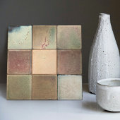 Gemottled gemarmerde aardtoonset van 9 wanddecor c tegeltje