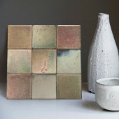 Gemottled gemarmerde aardtoonset van 9 wanddecor tegeltje