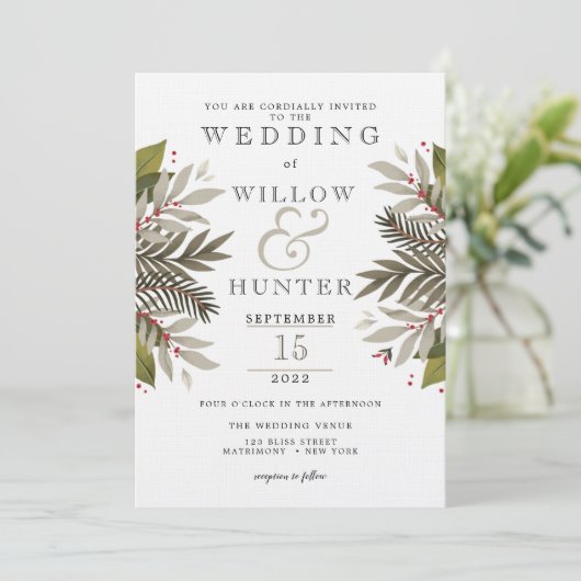 Gemoute botanisch | Aardkleuren | Weddenschap Kaart (Staand voorkant)