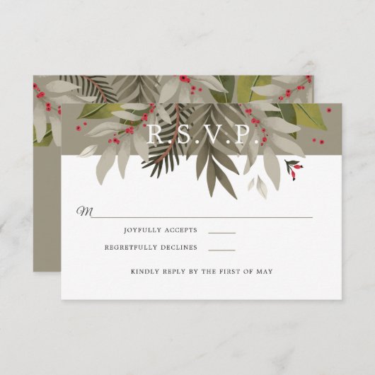 Gemoute botanisch |Moss Grey & Red | Weddenschap R (Voorkant / Achterkant)