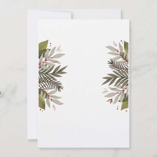 Gemoute botanische moss Grey & Red Wedding Kaart (Achterkant)