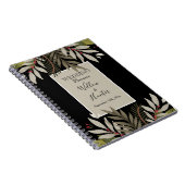 Gemoute botanische stoffen op de zwarte bruiloft notitieboek (Rechterzijde)