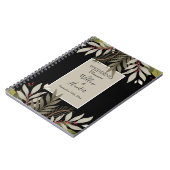 Gemoute botanische stoffen op de zwarte bruiloft notitieboek (Linkerzijde)