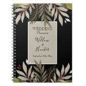 Gemoute botanische stoffen op de zwarte bruiloft notitieboek (Voorkant)