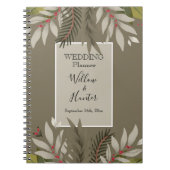 Gemoute botanische stoffen op Tan Wedding Planner Notitieboek (Voorkant)