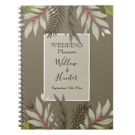 Gemoute botanische stoffen op Tan Wedding Planner Notitieboek