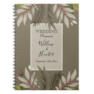 Gemoute botanische stoffen op Tan Wedding Planner Notitieboek