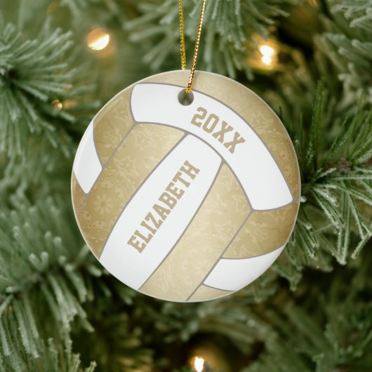 Gemoute goudvolleybal keramisch ornament (Boom)