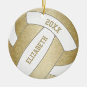 Gemoute goudvolleybal keramisch ornament (Voorkant)