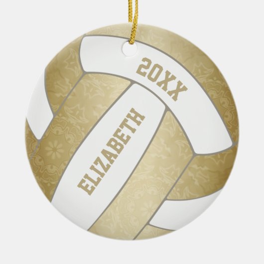 Gemoute goudvolleybal keramisch ornament (Voorkant)