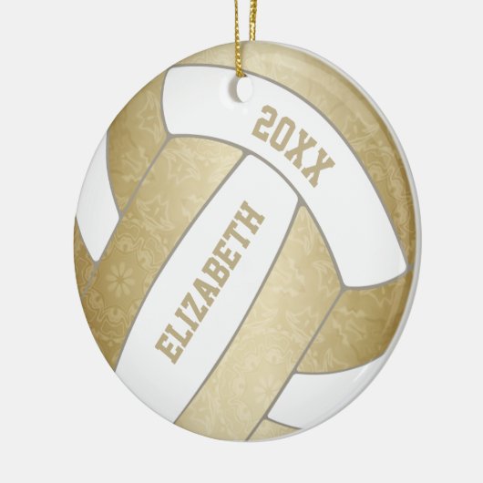 Gemoute goudvolleybal keramisch ornament (Links)