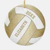 Gemoute goudvolleybal keramisch ornament (Achterkant)