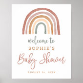 Gemoute Tones Boho Rainbow Baby shower Welkom Poster (Voorkant)