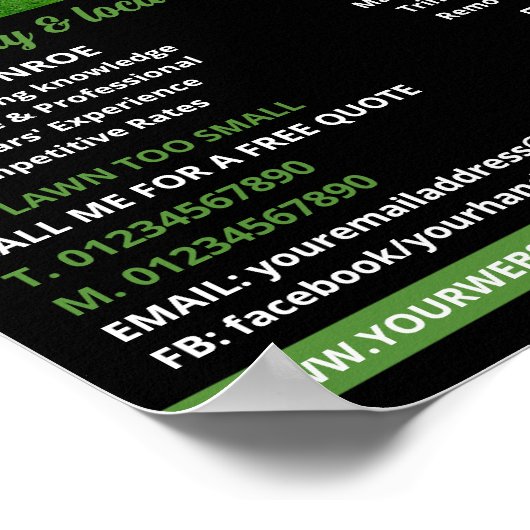 Gemouweerd gazon, Graszorg Poster (Hoek)