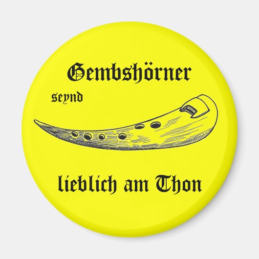 Gemshorn-Magnet gelb Magneet (Voorkant)