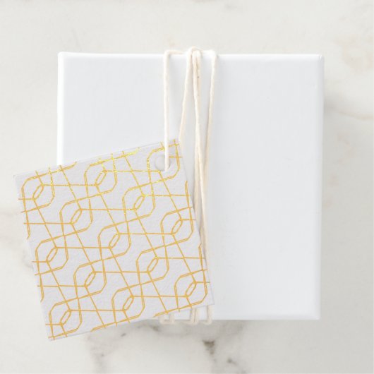 Gemstenen Abstract Modern Print Metallic Bedankjes Labels (Met doos)