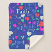 Gemstenen heten de douanenaam Faith kleurrijk blau Sherpa Deken (Voorkant)