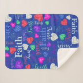 Gemstenen heten de douanenaam Faith kleurrijk blau Sherpa Deken (Voorkant (horizontaal))