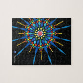 Gemstenen in een mozaïekpatroon van Mandala, Puzzl Legpuzzel (Horizontaal)