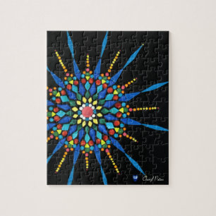 Gemstenen in een mozaïekpatroon van Mandala, Puzzl Legpuzzel