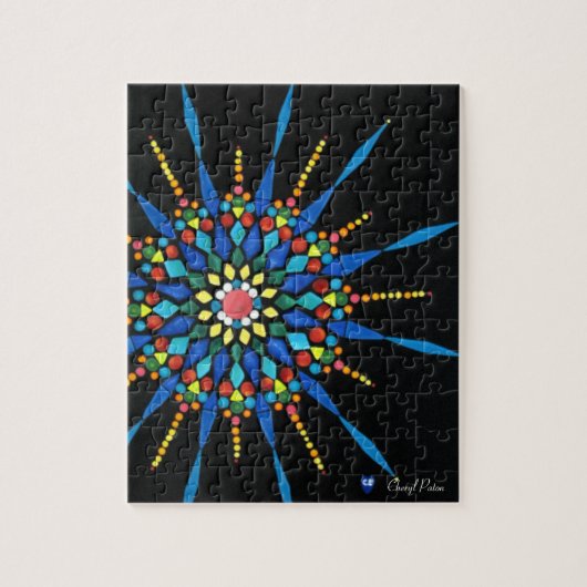 Gemstenen in een mozaïekpatroon van Mandala, Puzzl Legpuzzel (Verticaal)