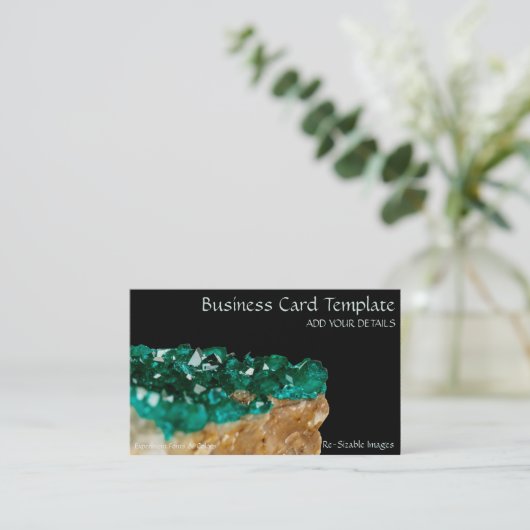 Gemstenen Minerale Stone Dioptase Emerald Visitekaartje (Staand voorkant)