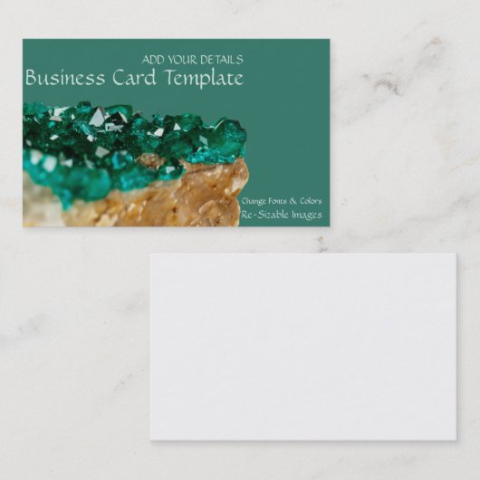 Gemstenen Rock Stone Emerald Visitekaartje (Voorkant / Achterkant)