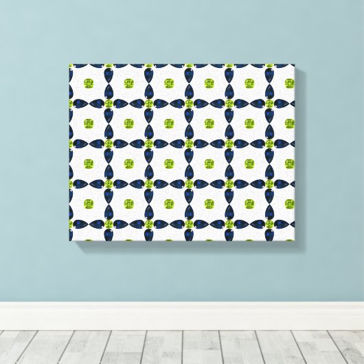 Gemstone Art, Blue and Yellow Canvas Afdruk (Insitu (Houten vloer))