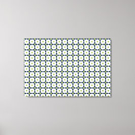 Gemstone Art, Blue and Yellow Canvas Afdruk