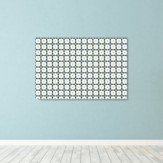 Gemstone Art, Blue and Yellow Canvas Afdruk (Insitu (Houten vloer))