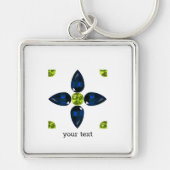 Gemstone Art, Blue and Yellow Sleutelhanger (Voorkant)