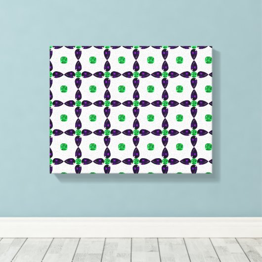 Gemstone Art, Green en Paars Canvas Afdruk (Insitu (Houten vloer))