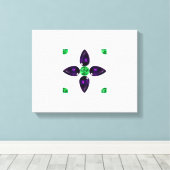 Gemstone Art, Green en Paars Canvas Afdruk (Insitu (Houten vloer))