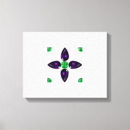 Gemstone Art, Green en Paars Canvas Afdruk