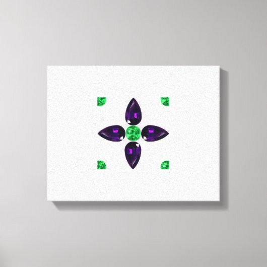 Gemstone Art, Green en Paars Canvas Afdruk (Voorkant)