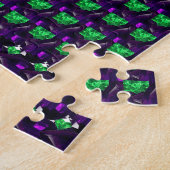 Gemstone Art, Green en Paars Legpuzzel (Zijkant)