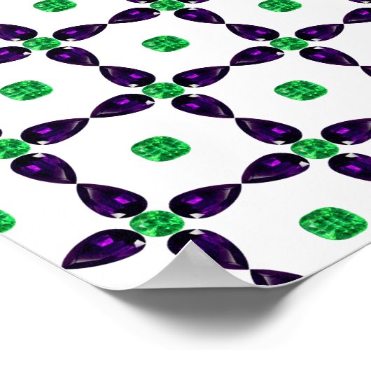 Gemstone Art, Green en Paars Poster (Hoek)
