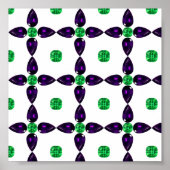 Gemstone Art, Green en Paars Poster (Voorkant)