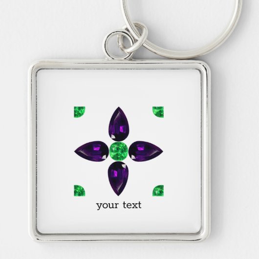 Gemstone Art, Green en Paars Sleutelhanger (Voorkant)